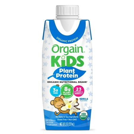 Orgain Organic Kids Vegan Nutritional Shake, 23 Vitamins & Minerals, Vanilla, 1ct