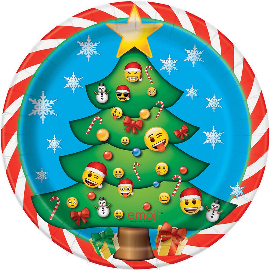 Emoji Christmas Paper Dessert Plates, 7in, 8ct - Walmart.com - Walmart.com