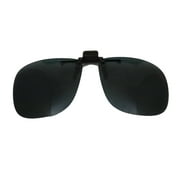 Clip-On Sunglasses: Flip-Up / Down Polarised Mens & Womens Grey UV Sun Lenses 60mm Wide, 53mm Tall