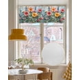 thumbnail image 4 of Faux Linen Valances for Windows Newspaper Art 3D Flower Printing Pattern Curtains Valance Light Filtering Rod Pocket Small Window Treatment for Kitchen Living Room Bedroom 42x12In, 4 of 6