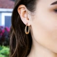 thumbnail image 3 of Alexcraft 925 Sterling Silver Post Hoop Earrings for Women Hollow Oval Hoop Earrings Hypoallergenic U Shaped Hoops Earring for Jewelry Gifts, 3 of 7