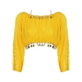 thumbnail image 3 of Kaerm Women Belly Dance Outfit Belly Dancing Top with Harm Pants Yellow One Size, 3 of 7