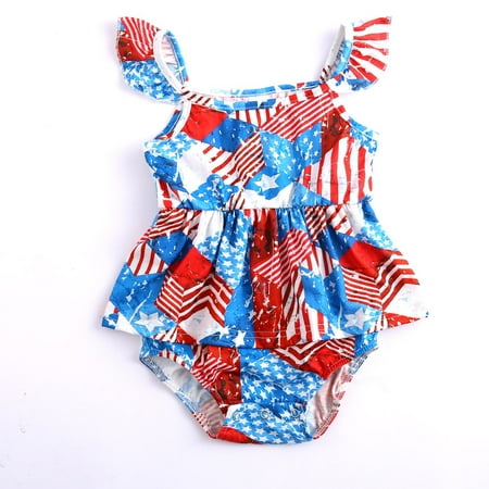 

Cotonie Summer Family Matching Clothes Jumpsuit Sleeveless Independence Day Casual Romper