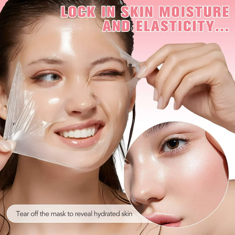 IKZEE Collagen Night Wrapping Mask, Peel-Off Face Mask with Brush