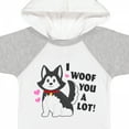 thumbnail image 4 of Inktastic I Woof You a Lot with Husky Dog Illustration Boys or Girls Baby Bodysuit, 4 of 5