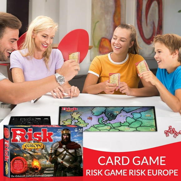 NAOJIE Risk Europe - A Medieval Conquest of Europe Complete with Siege Weapons,Archers and Much More,for 2 to 4 Players,Ages 14+,Risk Board Game,Risk,War Board Games