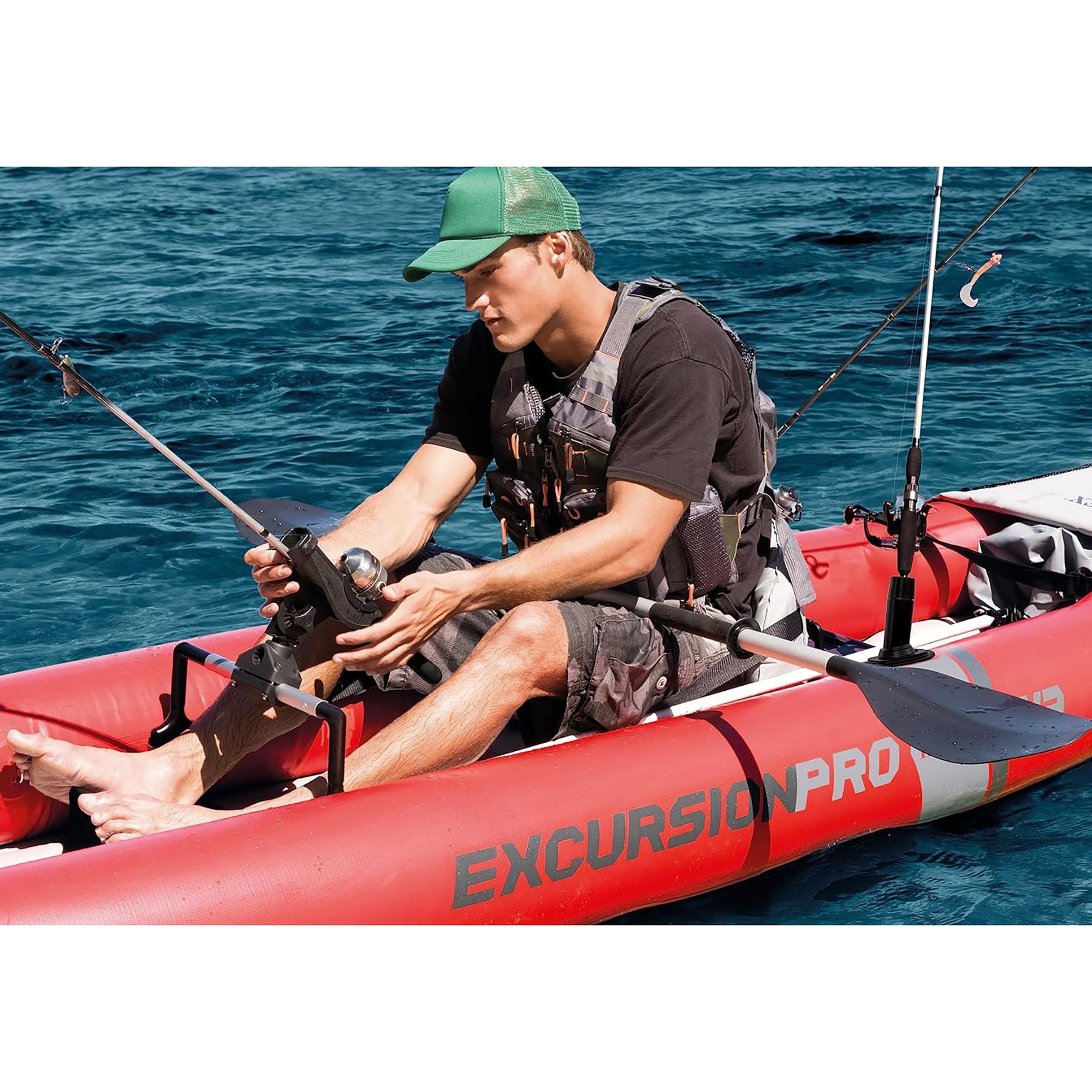 Intex Excursion Pro K1 Single Person Inflatable Vinyl Fishing