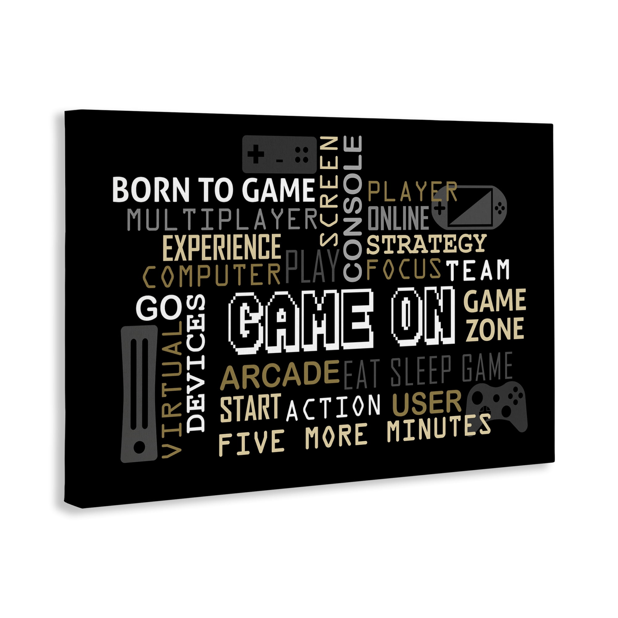 Stupell Industries Game On Gamer Typography Canvas Wall Art, design by Kim Allen