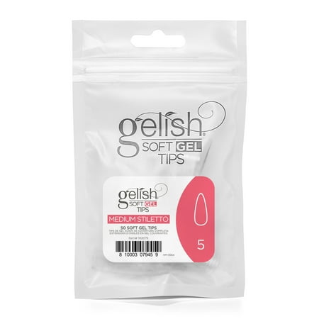 Harmony Gelish - Soft Gel Tips - Medium Stiletto Size 5 50CT Refill