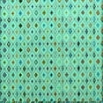 thumbnail image 1 of Ahgly Company Machine Washable Indoor Square Abstract Turquoise Blue Modern Area Rugs, 6' Square, 1 of 4