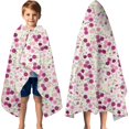 thumbnail image 3 of Pioneer Flower Floral Print Pattern Hooded Bath Towel，60"x35" for Ages 3 To 12 Kids, Quick Dry Lightweight Soft Microfiber Hood Beach Towel Cover Up for Kids, 3 of 7