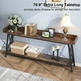 thumbnail image 5 of 70.87 Inch Extra Long Console Table for Sofa Back, Narrow Industrial Rustic Living Room Entryway Bar Table, Brown & Black Wood & Metal Frame, 5 of 9