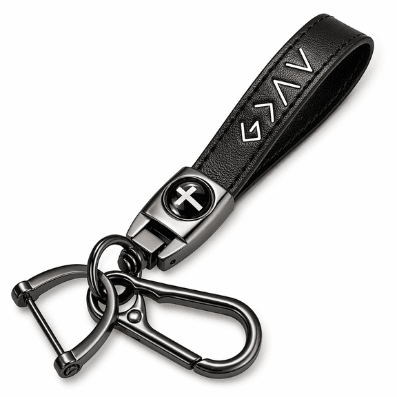 Christian Leather Cross Keychain, Faith Car keychain, Christian Gifts for Men, Dad, Farther, Husband, Boyfriend