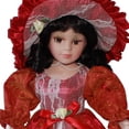 thumbnail image 3 of Injueey Muñeca femenina de porcelana victoriana coleccionable, realista, adecuada para todas las edades, materiales de regalo Decoración del hogar rojo, 3 of 6