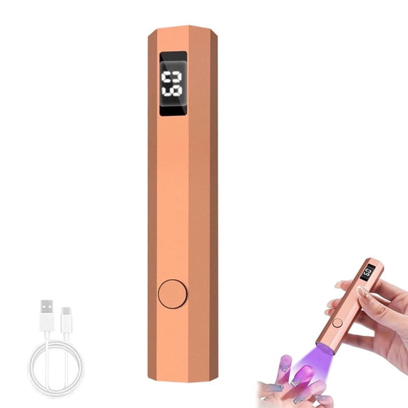 Portable UV Nail Lamp for Gel Polish, Rechargeable Handheld LED Curing Light with Timer Display, Fast Manicure Tool for Home & Salon Use