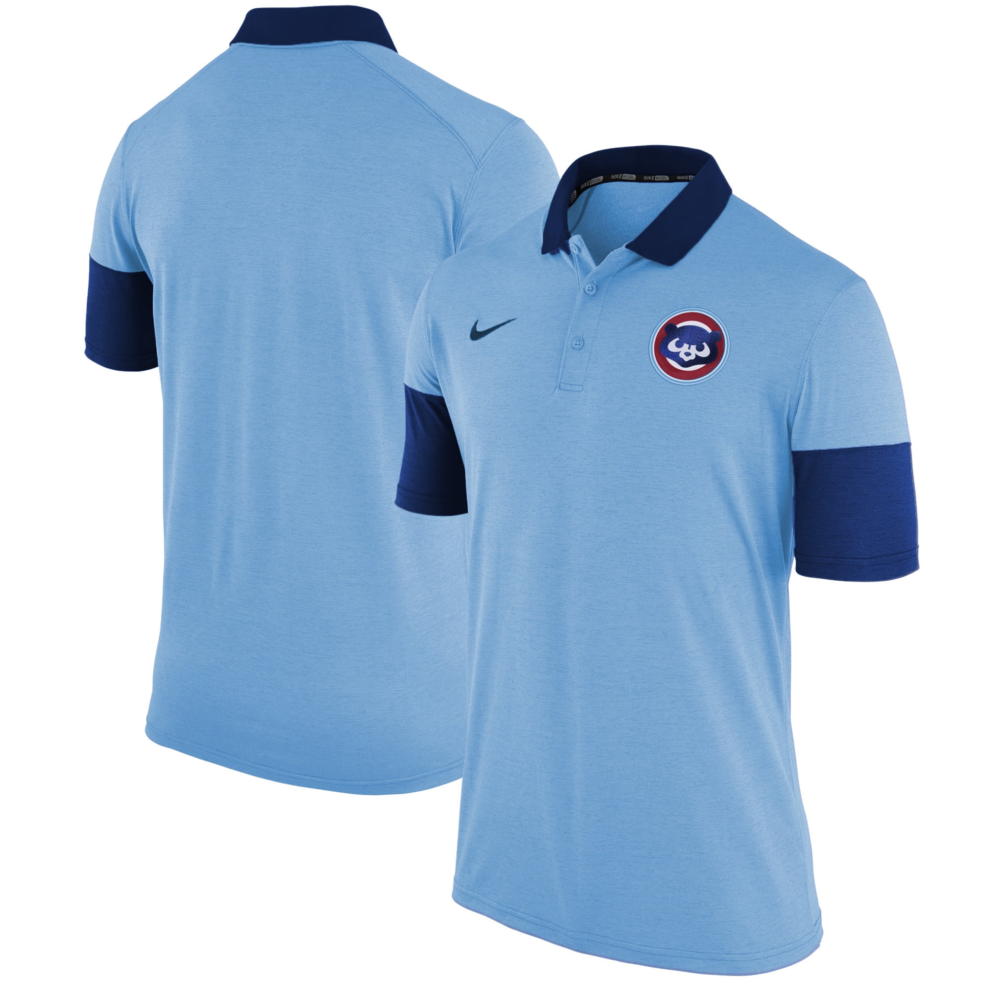 Blue Small Chicago Cubs Mens 3 Button Dri-Fit Polo Shirt