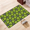 thumbnail image 4 of Bathroom Rug Non-Slip Mat, Super Soft Absorbent Bath Mat - Green Geometric Triangle Flannel Non-Slip Floor Mat, 36"x24", 4 of 8