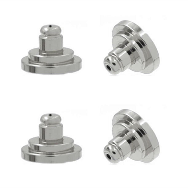 4Pcs Earring Backs Replacements Hypoallergenic Secure Earrings Backings Clips Large Locking Earrings Ornament Back Clips Silver