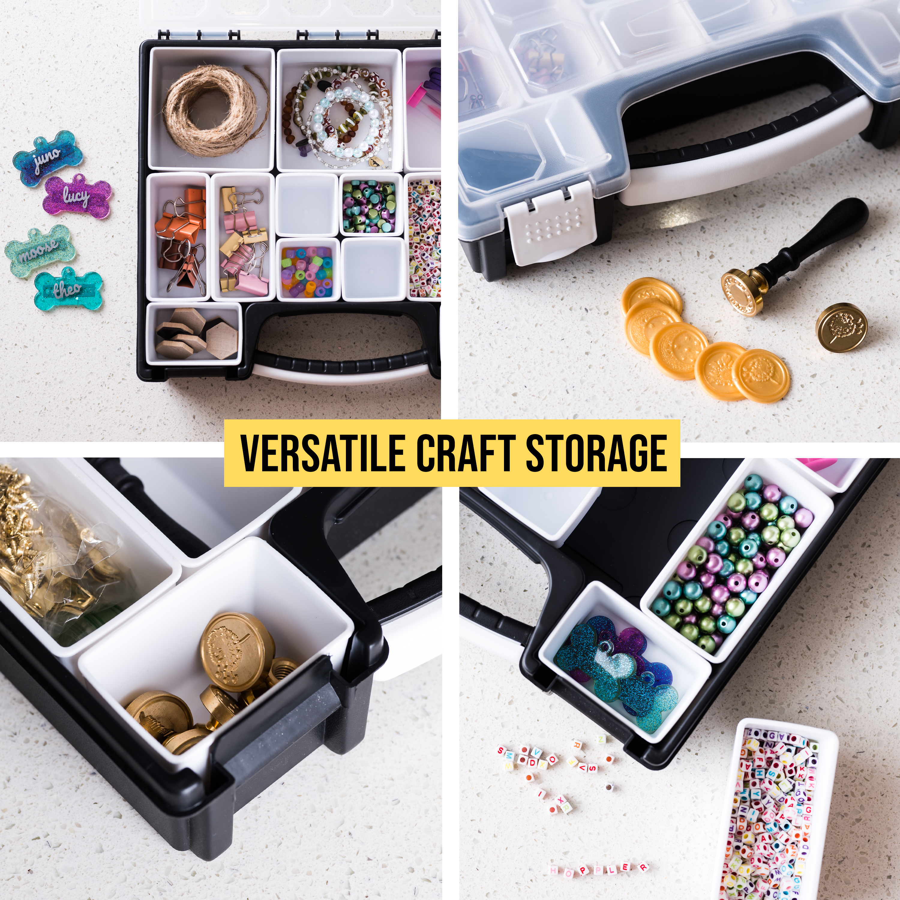 Hoppler Organizer For Wax Seal Kit Tools, Craft Supplies, Beads, Bolts, Screws, Fishing Tackle, And More.  Great Hardware Organizer For Bead Storage And Wax Sealing Supplies To Help Stay Creative.