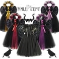 thumbnail image 2 of Disfraz de maléfica de Disney para niñas, vestido de lujo para Halloween, Glam Gownprom negro, Cosplay para niños, ropa de bruja de Reina demonio, 2 of 5