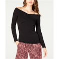 thumbnail image 2 of Michael Kors Blusa cruzada con hombros descubiertos para mujer, negro, extragrande Michael Kors fuera del hombro, 2 of 2