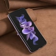 thumbnail image 6 of Luxury Case for Samsung Galaxy Z Flip 4 Case with Hinge Protection,PU Leather Classic Folding Slim Shockproof Protective Cover Case Compatible with Samsung Galaxy Z Flip 4,Purple, 6 of 8