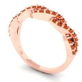 thumbnail image 2 of 0.495 ctw Wedding Band for Women - 18K Rose Gold Simulated Red Diamond Stackable Eternity Ring, 2 of 6