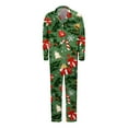 thumbnail image 2 of Matching Family Pajamas Fashion Christmas Tree Print Satin Silk Christmas Pajama Matching Sets Button Down Christmas Pjs for Family Christmas Homewear Dads, 2 of 9