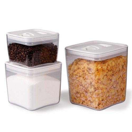 ClickClack Cube Storage Container Set of 3, 1, 2, and 31/2Quart