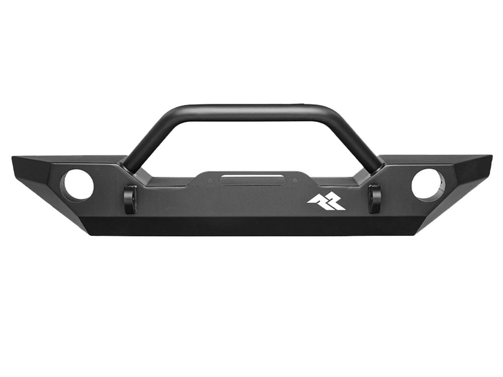 Rugged Ridge by RealTruck Rock Rage Bumper, Front for Jeep JK/JL/JT | Full-Width w/ Angled Ends, Steel, Black | 11543.01 | Compatible with 2007-2024 Jeep Wrangler JK/JL; 2020-2024 Jeep Gladiator JT