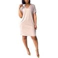 thumbnail image 6 of Seyurigaoka Women Summer Dress, Solid Color V-Neck Short Sleeves Casual Skirt, 6 of 8