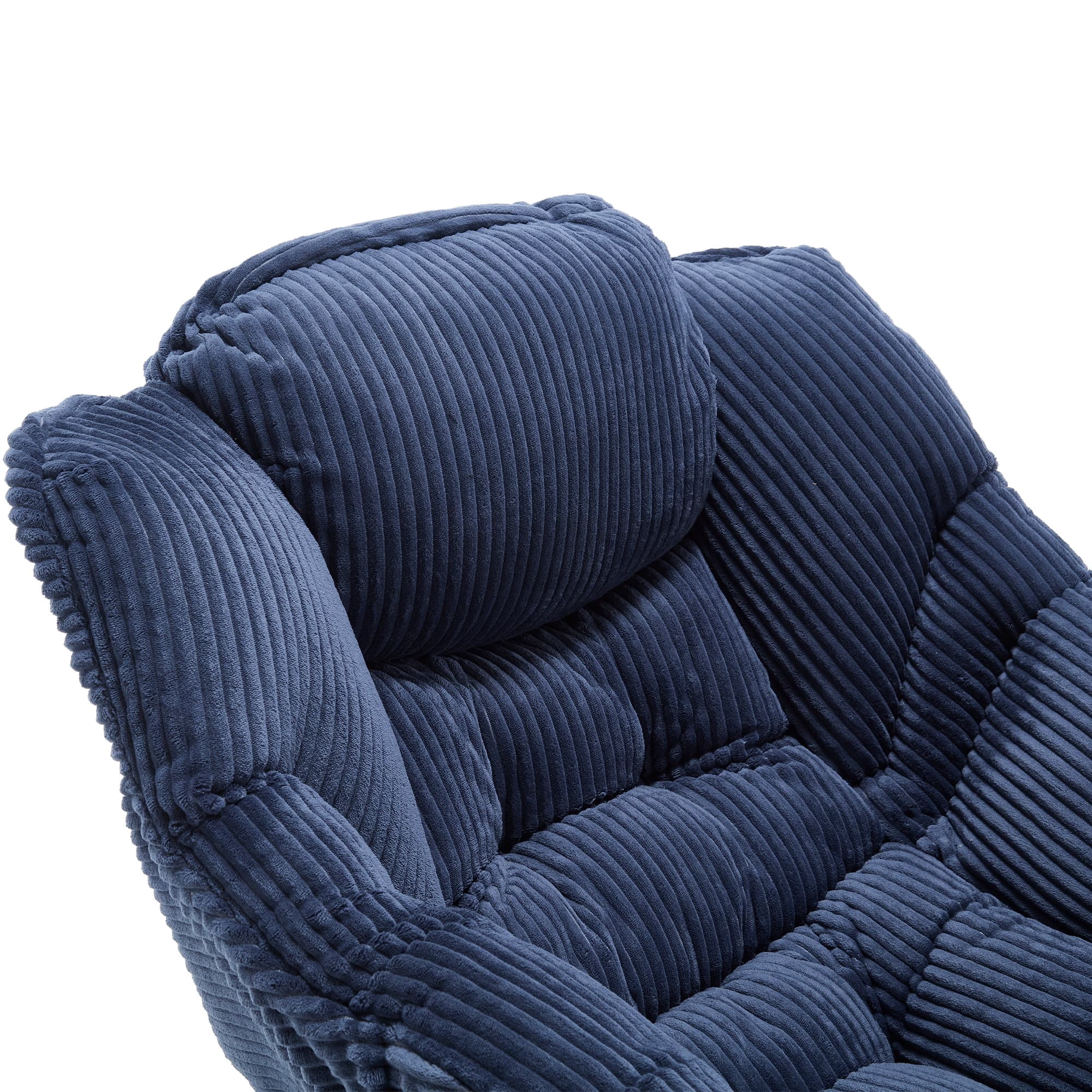 Aukfa Lounge Accent Chair with Ottoman, Lazy Chair Armchair Upholstered Sofa Chair,Navy