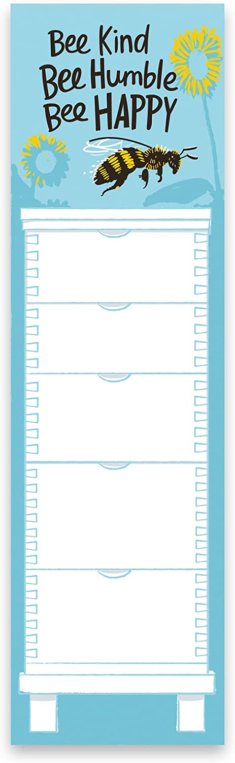 Primitives by Kathy Bee Kind, Bee Humble, Bee Happy List Paper Notepad with Magnet