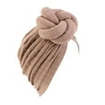 thumbnail image 2 of Hontri Heardband in Clearance, Women Cancer Head Scarf Hat Cap Hair Scarf Turban Head Wrap Turban Hats Headwear, Female Khaki One Size, 2 of 8