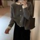 thumbnail image 2 of Cárdigan de punto para mujer, estilo coreano, diseño a la moda y temperamento, estilo palaciego de hongos franceses, novedad de invierno de 2024, 2 of 4