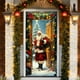thumbnail image 1 of Christmas Door Curtain Santa Claus Polyester Fabric Decorative Cover for Holiday Party Wall and Door Hanging Festival Home Decor, 1 of 6