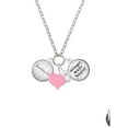 thumbnail image 2 of Delight Jewelry Silvertone Domed Matthew 6:9 - Light Pink Heart Nurse Strong Zoe Necklace, 2 of 4