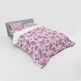 thumbnail image 2 of Ambesonne Floral Bedding Set 4 Pcs, Butterfly Cartoon Style, Queen, Pale Pink Lavender, 2 of 2