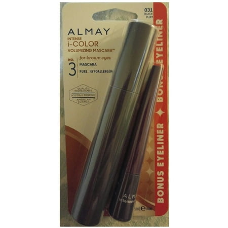 Almay Intense I-Color Volumizing Mascara 031 Black Plum BONUS Eyeliner Brown