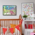 thumbnail image 2 of Happy Dinosaurs Playing by Rainbow Illustration 30 in x 24 in Framed Painting Art Print, by Stupell Home Décor, 2 of 7