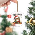 thumbnail image 2 of Merry Christmas Santa Exotic Shorthair Scarf Twinkling Lights Xmas Holiday Acrylic Round Ornament Cat Lover Kitten Owner Gifts Home Tree Decor - 00022, 2 of 4