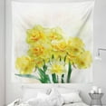 thumbnail image 1 of Flower Tapestry, Digital Watercolors Paint of Daffodils Bouquet Called Jonquils in England Lily, Fabric Wall Hanging Decor for Bedroom Living Room Dorm, 5 Sizes, Yellow Green, by Ambesonne, 1 of 1