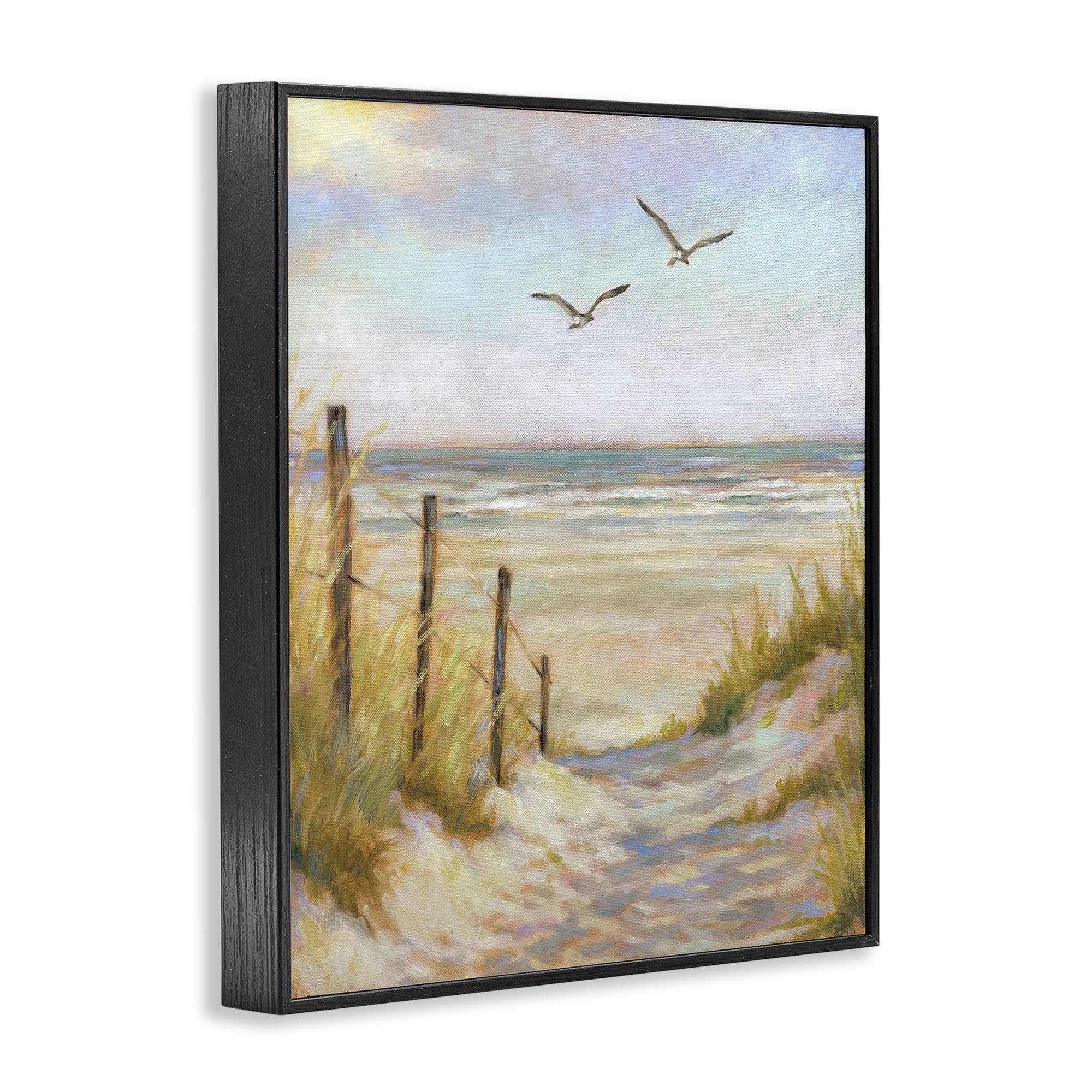 Stupell Industries Tranquility Beach Coastal Path Black Framed Giclee Art, design by Linda Sperruzzi