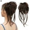 thumbnail image 1 of Zhuge Moño desordenado, extensión de moño despeinado, banda elástica para el cabello, moño rizado, coletero para mujer, color marrón medio, 1 of 3