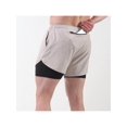 thumbnail image 4 of Mens 2 In 1 Running Shorts Quick Dry Athletic Shorts With Liner, Workout Shorts With Zip Pockets And Towel Loop Double-Layer Fitness Shorts To Prevent Exposure White S, 4 of 7