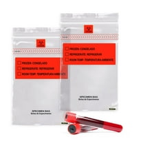 Pack of 1000 Specimen Transfer Bags 6 x 9. Low density polyethylene Printed Bags 6x9. Clear Plastic Bags 1.75 mil for Health needs. Great for Infirmaries. Removable Biohazard Symbol