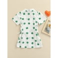 thumbnail image 4 of TheFound Girls Shirt Dress, Clover Print Bandage Button-Down One-Piece, 4 of 8