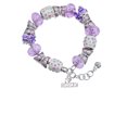thumbnail image 2 of Delight Jewelry I 'Heart' Fastpitch Purple Butterfly Bead Charm Bracelet, 7"+1" Extender, 2 of 5