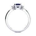 thumbnail image 3 of SuperJeweler 2 1/2 Carat Octagon Shape Created Sapphire and Diamond Ring In Sterling Silver For Women, 3 of 6