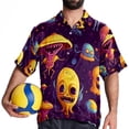 thumbnail image 4 of Alien Men's Short Sleeve Beach Shirts Poplin Spread Collar Tops Casual Printed Button Down Summer Unisex, 4 of 6